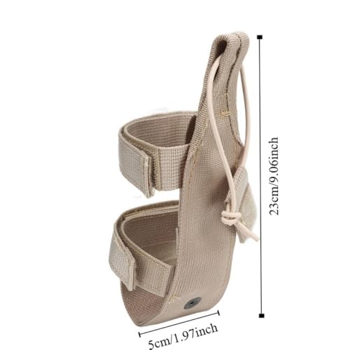 Nylon Water Bottle Holder with Adjustable Strap – Secure Anti-Falling Pouch for Hiking, Camping, Backpack Attachment, No Hands Outdoor Bottle Carrier - color: Khaki