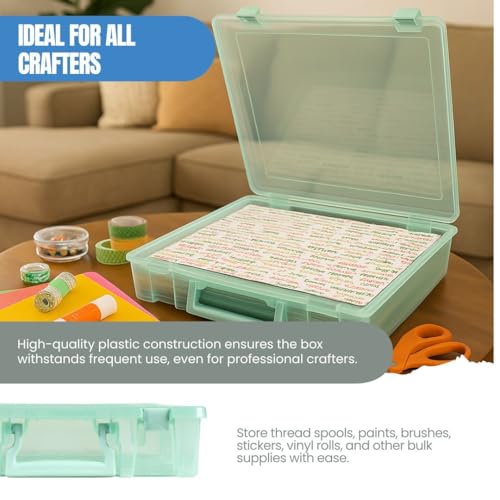 ArtBin Super Satchel Slim 1-Compartment Craft Box, Translucent Mint - color: Mint