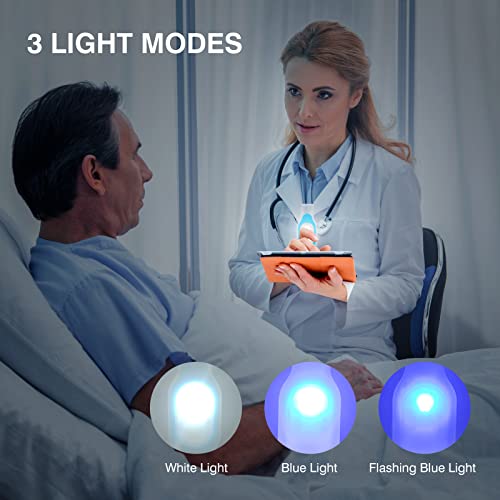 Nurse Lights for Night Shift Rechargeable Nursing Night Light Clip on Hands Free LED Flashlights for Walking Running Pets Outdoor Emergency (Blue) - color: Blue