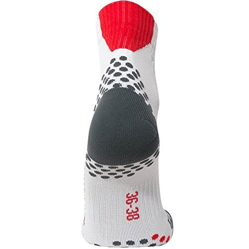 Compression Ankle Socks for Running - Moisture Wicking, Dot Padding - color: 3 Pairs - White/Red, size: Medium