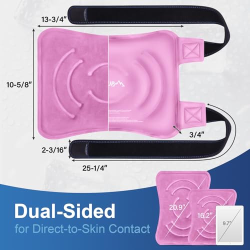 APEXUP Ice Pack for Knee Pain Relief, Large Reusable Wrap After Surgery, Flexible Gel Cold Pack for Injuries, Pain Relief for Back, Shoulder, Elbow, Ankle and Leg (Pink, L, 2PK) - size: Large-2PK, style: Pink