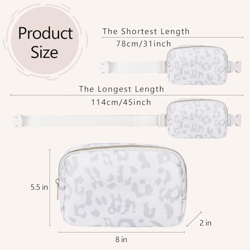 Waist Belt Bag Fashion Fanny Women and Men Gift Waist Pack With Adjustable Strap For Travel Running Hiking Walking Leopard White - color: Leopard White Fanny Pack