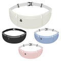4 Pcs Slim Running Belt, Fanny Packs for Women, Lightweight Reflective Fitness Belt with Zipper Pockets, Moisture Wicking Sports Waist Pack for Men Women