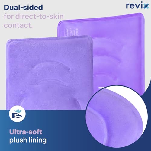 REVIX Knee Ice Pack Wrap for Pain Relief, Reusable Gel Cold Compress - color: Purple