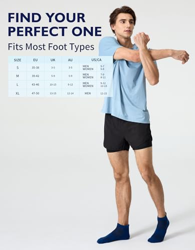 CLOSEMATE Mens Athletic Ankle Socks Cushioned Cotton 7 Pairs - color: 2navyblue2bluegrey2armygreen, size: 9-12