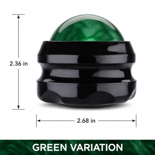 Manual Massage Roller Ball - Massager and Therapy Tool for Sore Muscles, Shoulders, Arms, Neck, Back, Feet, Body, Deep Tissue, Stiffness, Joint Pain, Stress Relief - color: Green