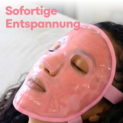 Medi Grade Face Ice Pack and Cooling Eye Mask Set, ChillGel Gel Mask, Pink - color: Pink