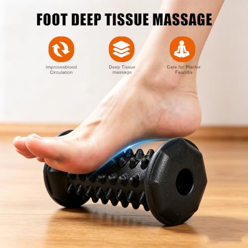 Foot Massager Roller for Plantar Fasciitis, Arch Heel Pain Relief - color: 1-piece Black
