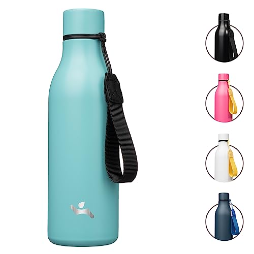 Konokyo 10 oz Tumbler with Handle and Straw, Insulated Travel Mug - color: Turquoise, size: 18 Ounces
