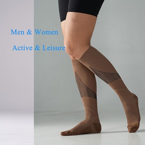 4 Pairs 20-30mmHg Compression Socks for Women Knee High Flying - color: Black, size: Small-Medium