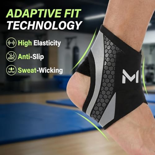 Ankle Brace 2 Pack for Men & Women, Adjustable Lace-Up Ankle Support with Straps, Breathable Compression Stabilizer for Sports, Running, Basketball & Daily Wear (Gray)