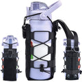 Molle Water Bottle Holder Pouch, 16-77oz Adjustable Capacity - color: Black, size: Basic