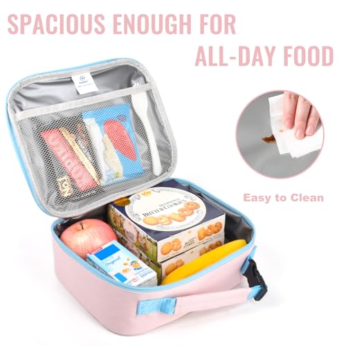 Genteen Kids Insulated Lunch Box for Boys Girls,Back to School,Office - color: C-1pk Pink