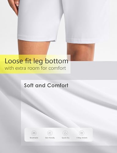Women's 6"/9" Shorts with Zipper Pocket - color: 9″-white, size: XX-Large