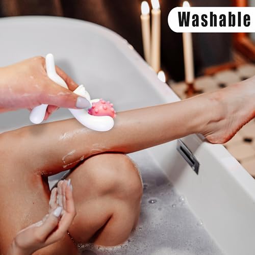 Cute Shape Massager Set,Reduce Work Stress,Relaxing Roller Ball Massager,Relieve Tension and Muscle Soreness Handheld Manual Massage Tool, Best Gift for Cat Lovers - color: Pink