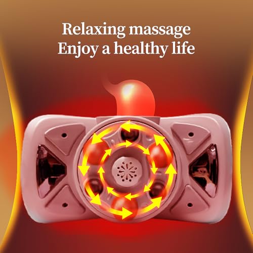 Intelligent Heated Massage Belt, Multi-Function Kneading Massager with Red Light Therapy, Natural Stone Massage for Waist and Abdomen