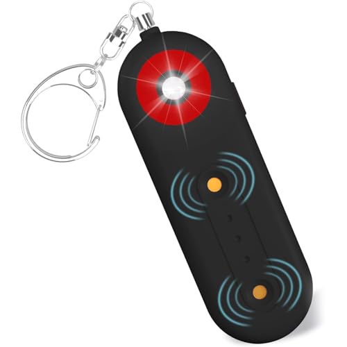 130dB Rechargeable Personal Safety Alarm Strobe Light for Women - color: Black