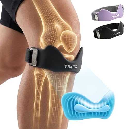 Patellar Tendon Support Strap, Silicone Knee Band for Pain Relief, Black - color: Black 1 Pack
