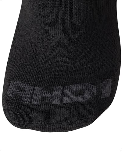 AND1 Mens Athletic Crew Socks 24 Pack Cushioned Comfort Socks - color: Black