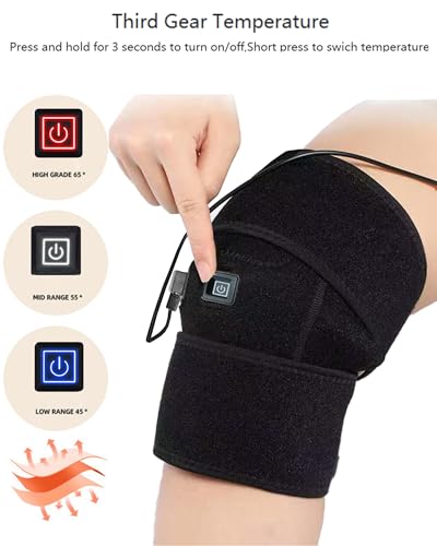 Heated Knee Wrap, Knee Heating pad (1 Piece Black-New)