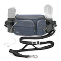 TUDEQU 4-in-1 Hands Free Dog Leash with Large Fanny Pack for Large Dogs - color: GREY BLUE