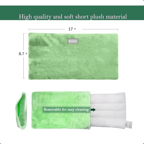 Romfox Microwavable Heating Pad for Pain Relief, Moist Heat for Cramps, Muscles, Joints, Back, Neck and Shoulders, Heat Compress Pillow, for Both Hot and Cold Therapy Green 17 * 8.7 Disassemble