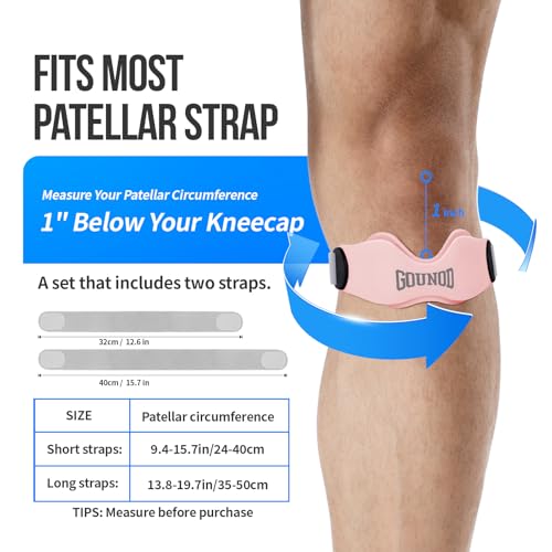 GOUNOD Patellar Tendon Support Strap 2 Pack,Silicone Knee Strap for Knee Pain Relief,Patella Band for Basketball, Jumpers Knee, Tendonitis, Running, Hiking, Soccer, Osgood Schlatter (Pink) - color: Pink