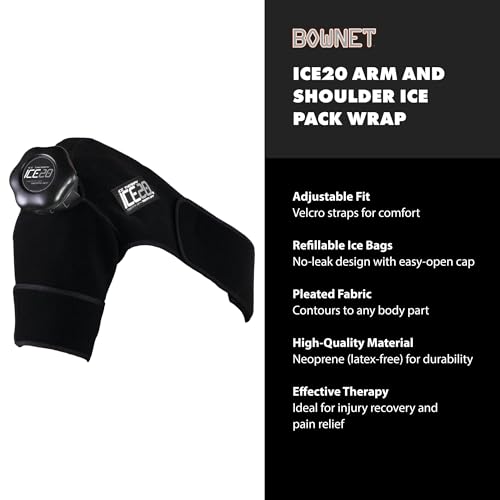 Bownet ICE20 Arm & Shoulder Ice Pack, Refillable, Adjustable, Single