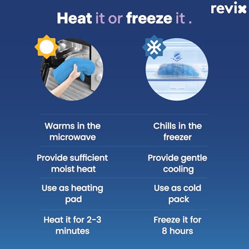 REVIX Extra Large Microwavable Heating Pad for Back, Moist Heat Wrap, Blue - color: Blue
