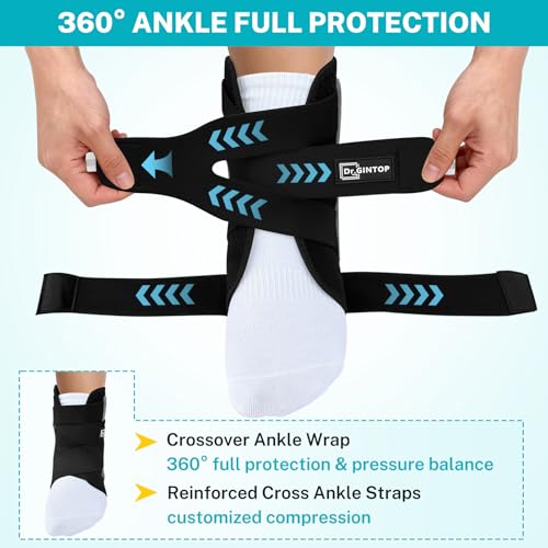 Ankle Brace for Women Men, Foot Brace w/ 2-Side Ankle Stabilizer