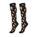 Patterned Knee High Socks for Women Men Athletic Running Travel Work - color: Sweet Summer Ice Cream