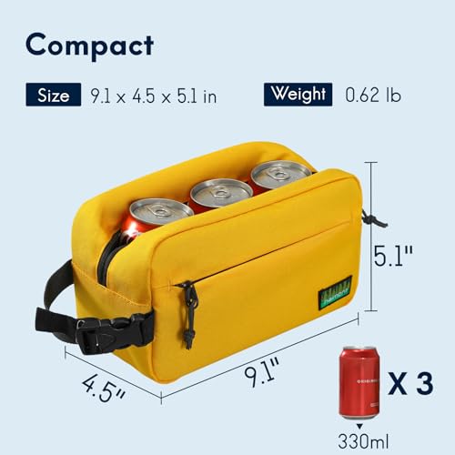 Haimont Small Freezable Snack Cooler Bag, Reusable Freezable Mini Cooler Bag for Outdoor, Airplane, Travel, Wear Resistant, Yellow - color: Yellow