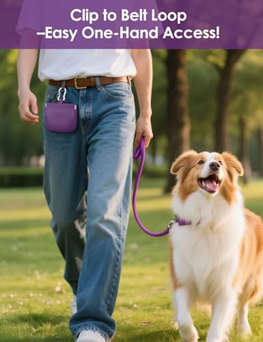 1 Cup Silicone Dog Training Treat Pouch(Purple) - color: Purple