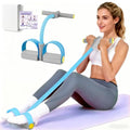 Pedal Resistance Band with Handle, Upgraded 6-Tube Exercise Bands - color: Gray & Blue