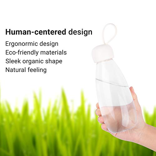 emoi BPA Free Water Bottle, 16oz/480ml Cute Water Bottle with Carrying Strap, Ideal for Kids Boys Girls Students Women Healthy Hydration-White - color: White Cap, size: 16 Ounces