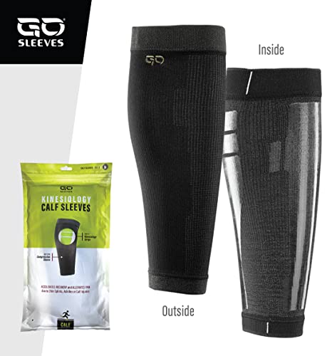 Kinesiology Calf Compression Sleeve Men, Targeted Support for shin splints, Muscle Fatigue, Soreness, Calf Muscle - size: Medium