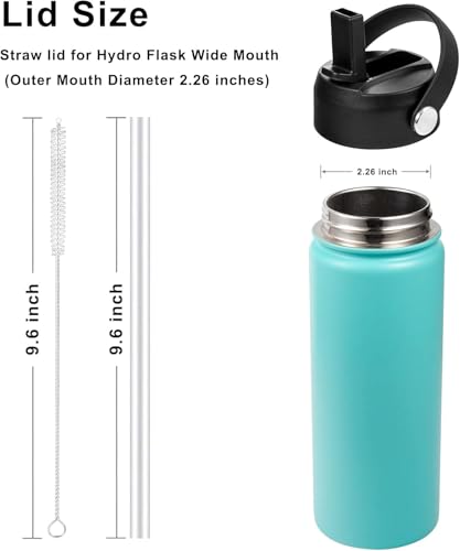 KMN Wide Mouth Straw Lid with Flip Top, Replacement Cap with Straw for Hydro Flask 18 32 40 oz Wide Mouth Water Bottle & 12 16 20 oz Coffee Flask, BPA-Free Leakproof Sports Lid (Fog) - color: Fog