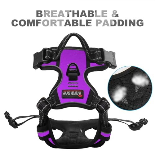 BARKBAY Dog Harness No Pull for Small Sized Dog Front Back Clips,Dog Vest - color: Purple, size: X-Small(Chest:15.5-19.5”)