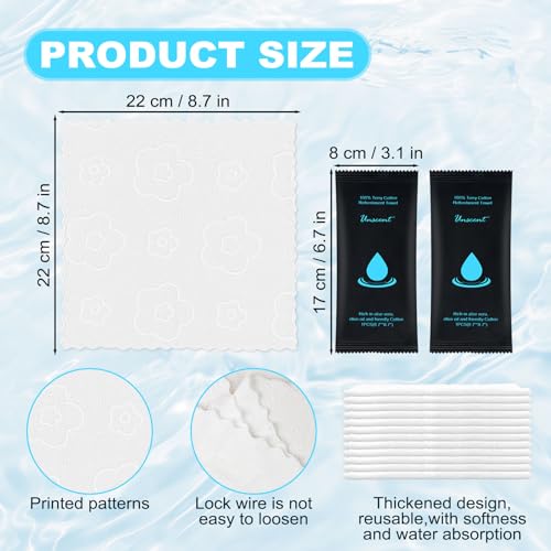 Hot or Cold Moist Cotton Towel Bulk Moist Towelettes Individually Wrapped - size: 1 Count (Pack of 50)
