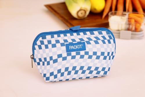 PackIt Freezable Snack Bag, Blue Skate Checker - color: Blue Skate Checker