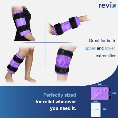 REVIX Reusable Knee Ice Pack Wrap for Post-Workout Recovery, 2 Packs - style: Purple-2 Packs