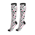 Tie Dye Compression Socks Knee High Support Socks For Women Men Running Athletic Hiking - color: Cow