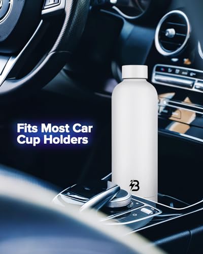 Stainless Steel Insulated Water Bottle no straw for Travel, Gym, 23oz, White - color: White, size: 23 Ounces