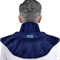REVIX Microwavable Heating Pad for Neck Shoulders & Back, Moist Heat, Navy - color: Navy