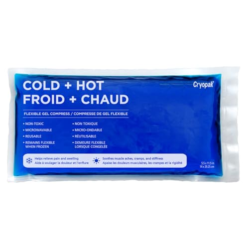 Cryopak Hot or Cold Packs - Flexible Gel Ice Packs for Injuries Reusable Microwavable and Non-Toxic (5.5 x 11) - size: Medium