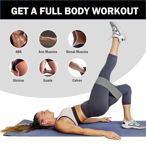 KANGFITER Non-Slip Fabric Resistance Bands for Working Out 3 Levels - color: Grey, Black 3 PCS