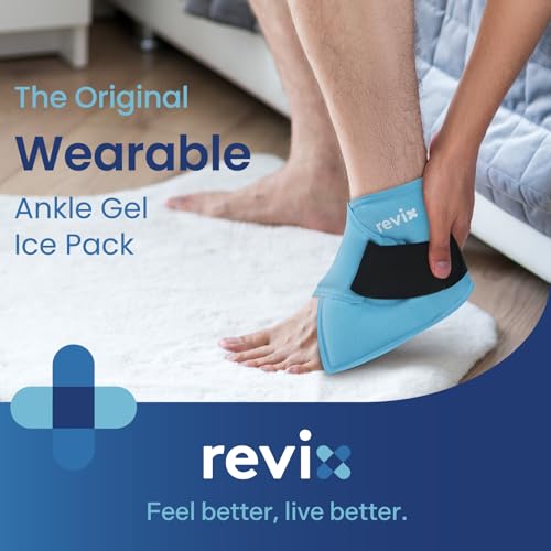 REVIX Ankle Ice Pack Wrap for Plantar Fasciitis & Foot Pain Relief - style: Blue-1 Pack