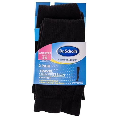 Dr. Scholl's Women's Graduated Compression Knee High Socks - color: Black (2 Pairs), size: 4-10
