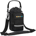 SUN CUBE Insulated Water Bottle Carrier Bag with Strap, Crossbody Sling - color: Black, size: 40 oz