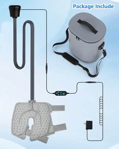 Cold Therapy Machine with Timer, 15 QT Portable Ice Machine for Knee Replacement, Leak-Proof Adjustable Flow Ice Pad, Multi-Joint Cryotherapy Pain Relief - color: Gray